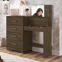 Ver imagem 2 de Cômoda 4 Gavetas com Baú e Espelho Gênova Moval