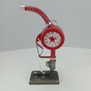 Ver imagem 2 de Relógio Decorativo de Metal Vermelho 37x17x8cm Parede Mesa Decoração Sala