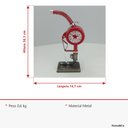 Ver imagem 3 de Relógio Decorativo de Metal Vermelho 37x17x8cm Parede Mesa Decoração Sala