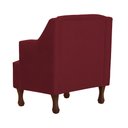 Ver imagem 4 de Poltrona Decorativa Pés Luis XV Gênises Encosto Capitonê Suede Bordo Carolina Moveis