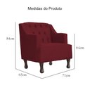 Ver imagem 6 de Poltrona Decorativa Pés Luis XV Gênises Encosto Capitonê Suede Bordo Carolina Moveis