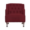 Ver imagem 3 de Poltrona Decorativa Pés Luis XV Gênises Encosto Capitonê Suede Bordo Carolina Moveis