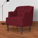 Ver imagem 2 de Poltrona Decorativa Pés Luis XV Gênises Encosto Capitonê Suede Bordo Carolina Moveis