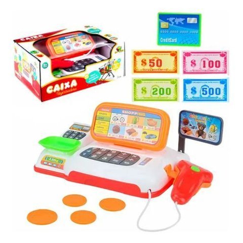 Caixa Registradora de Brinquedo Infantil com Dinheiro