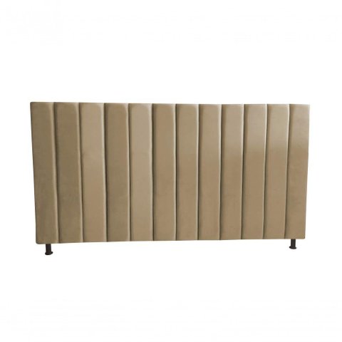 Cabeceira de Cama Box Estofada Gabi Queen 160 Cm Suede Bege Eli Móveis