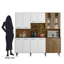 Ver imagem 6 de Armário para Cozinha 12 Portas 1 Gaveta Clara Yescasa Bege/Carvalho/Branco