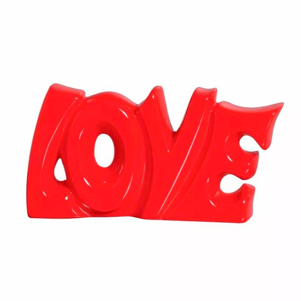 Palavra Love em Cerâmica Decorativa de Aparador - Vermelha - 1