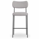 Ver imagem 5 de Kit 2 Banquetas Baixa Sala de Jantar Lisa Pés Preto Linho Cinza m² - Monari Design
