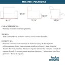 Ver mais imagens de Poltrona Reclinável Mh-3790 Herval Estofada Motorizada Preto K