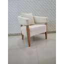Ver imagem 2 de Kit 2 Poltrona Decorativa Valentina Luxo Dora Bela - Linho 1002