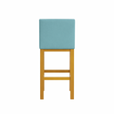 Ver imagem 5 de Banqueta Viena Alta Estofada em Veludo com Base de Madeira Azul-turquesa Liberty Móveis