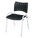 Ver imagem 3 de Cadeira Iso Base Branco Escola, Escritório Preto Kit 7 Un