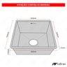 Cuba Pia Cozinha Gourmet Quadrada 35x35 Inox 304 Escovado Tubrax - 9