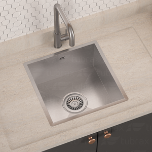Cuba Pia Cozinha Gourmet Quadrada 35x35 Inox 304 Escovado Tubrax