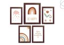 Ver imagem 1 de Kit 5 Quadros Decorativos Arco-íris Boho Escandinavo:tabaco