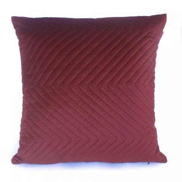 Almofada Veludo Matelassada Zig Zag 50x50cm Perfil Matelados - 1