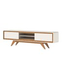 Ver imagem 3 de Rack Bancada para Tv Retro Sala Estar Off White 2,20