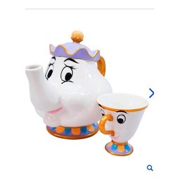 Jogo Bule Caneca Xícara Madame Samovar Bela e a Fera Disney - 1