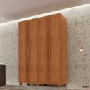 Ver imagem 2 de Guarda Roupa Solteiro Dunas com 4 Portas e 2 Gavetas Mdf com Pés Moderna Mobília
