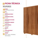 Ver imagem 6 de Guarda Roupa Solteiro Dunas com 4 Portas e 2 Gavetas Mdf com Pés Moderna Mobília