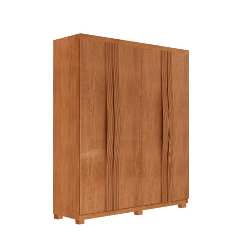 Guarda Roupa Solteiro Dunas com 4 Portas e 2 Gavetas Mdf com Pés Moderna Mobília