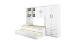 Ver imagem 2 de Quarto juvenil Chiara 4 Peças - Roupeiro 2 portas, Módulo Aéreo e Cama com Auxiliar - Phoenix Baby