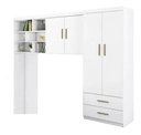Ver imagem 5 de Quarto juvenil Chiara 4 Peças - Roupeiro 2 portas, Módulo Aéreo e Cama com Auxiliar - Phoenix Baby