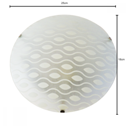 Plafon De Teto Vidro Fosco P/sensor 1 Bocal E27 Led Top - 2