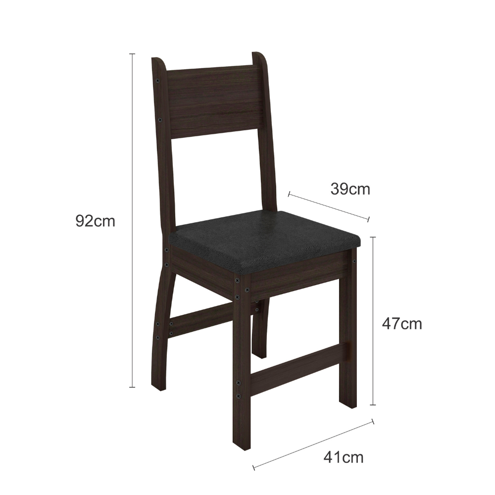 Conjunto Mesa 108x67,5cm 4 Cadeiras Milano Poliman Móveis - 5