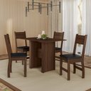 Ver imagem 1 de Conjunto Mesa 108x67,5cm 4 Cadeiras Milano Marrom/Amêndoa/Preto