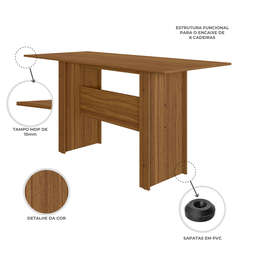 Conjunto Mesa 6 Cadeiras Milano Linha Milano - 7