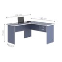Ver imagem 2 de Mesa em L com Gaveteiro Carper Azul