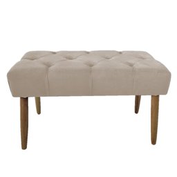 Banco Estofado Jade 80cm Suede Bege - Majú Decor - 1