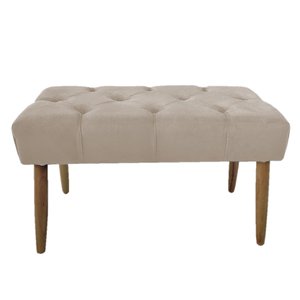 Banco Estofado Jade 80cm Suede Bege - Majú Decor