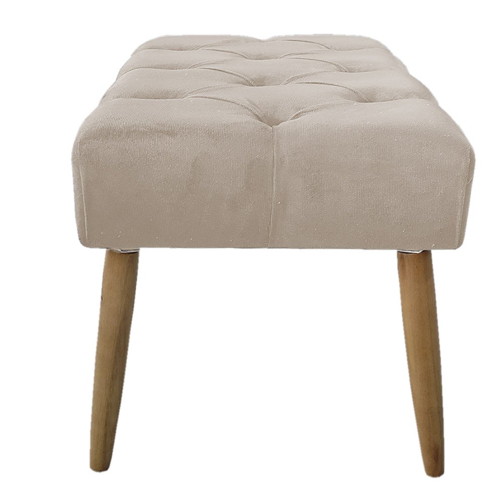 Banco Estofado Jade 80cm Suede Bege - Majú Decor - 3