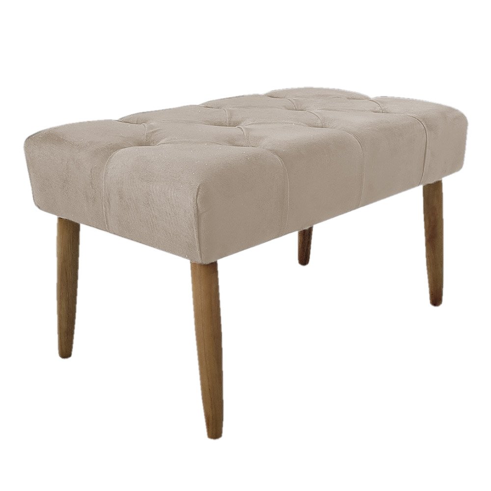 Banco Estofado Jade 80cm Suede Bege - Majú Decor - 2