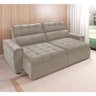 Sofá Retrátil e Reclinável Malibu 3 Lugares Suede Cinza Claro 210cm - Ferguile - 1