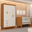 Ver imagem 5 de Jogo de Quarto Infantil Guarda Roupa Zaki e Berço Evolution Areia Fosco/Savana - Reller Móveis