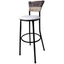 Ver imagem 1 de Banqueta Bistrô Aço Junco Sintético Degrade Assento Branco 