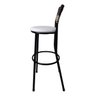 Banqueta Bistrô Aço Junco Sintético Degrade Assento Branco  - 4