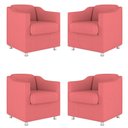 Ver imagem 1 de Kit 04 Cadeira Poltronas Decorativas Sala de Espera Clinica Cor:rosa