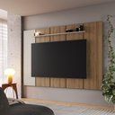 Ver imagem 2 de Painel para TV até 75" 200cm com Prateleira Passa-Fios Paris Cor Arenas/Marrom - Art In Móveis