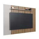 Ver imagem 1 de Painel para TV até 75" 200cm com Prateleira Passa-Fios Paris Cor Arenas/Marrom - Art In Móveis