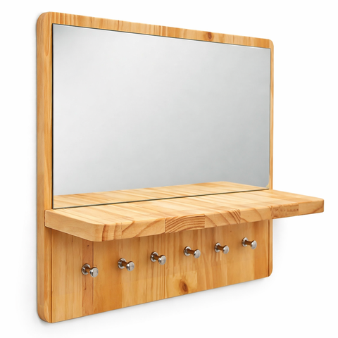 Chaveiro de Parede com Prateleira e Espelho