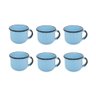 Jogo de Xícara de Cafezinho 06 Peças Esmaltada Azul Claro 120 Ml Ewel - 1