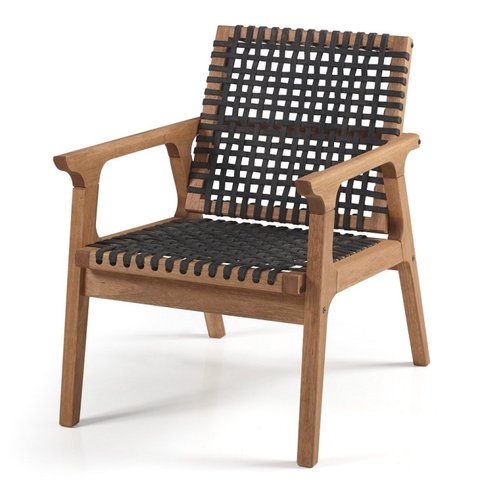 Poltrona Fixa de Madeira e Corda Náutica Traço 