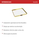 Ver imagem 2 de Bandeja Decorativa de Metal Dourado 1x25x25cm Servir Mesa Organizar Café