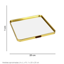 Ver imagem 3 de Bandeja Decorativa de Metal Dourado 1x25x25cm Servir Mesa Organizar Café
