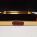 Ver mais imagens de Bandeja Decorativa de Metal Dourado 1x25x25cm Servir Mesa Organizar Café