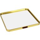 Ver imagem 1 de Bandeja Decorativa de Metal Dourado 1x25x25cm Servir Mesa Organizar Café